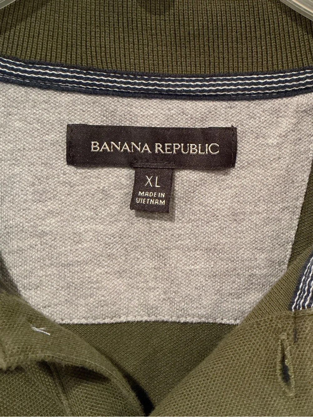 Banana Republic Olive Polo with Small Elephant Logo